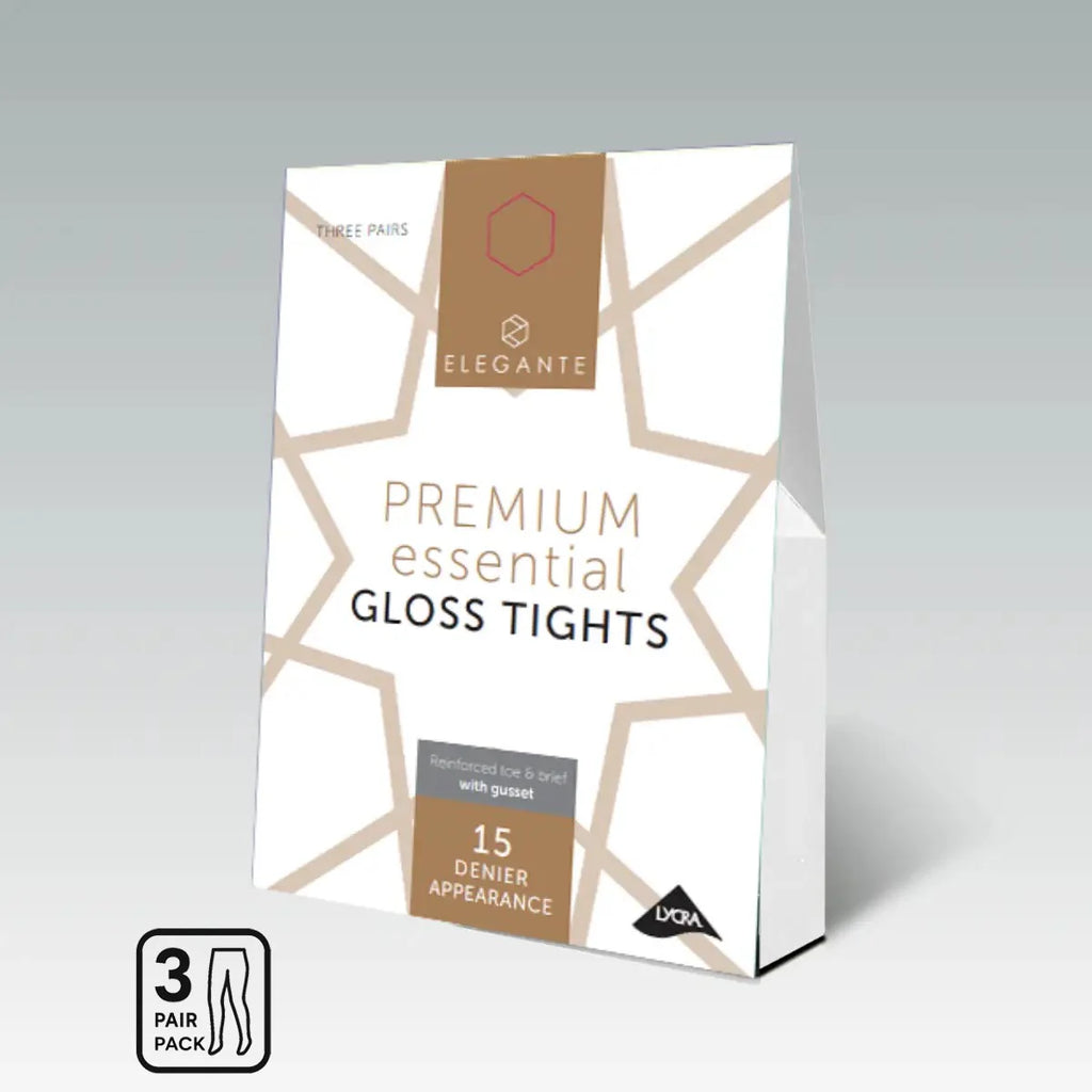 Premium Essential Gloss 15 DEN Strumpfhose in Bronze mit Glanzeffekt
