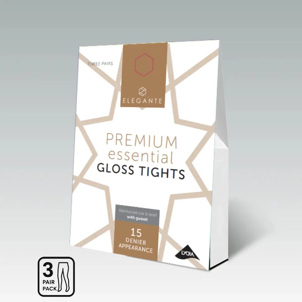 Premium Essential Gloss 15 DEN Strumpfhose in Bronze mit Glanzeffekt